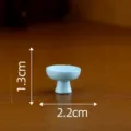 Miniature bol sur pied en resine bleue decoration de maison de poupee taille 1.3x2.2cm - Plateau d'offrande n° 14