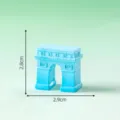 Blue miniature Arc de Triomphe model, resin micro landscape DIY decorative sand table ornament - No. 5 Arc de Triomphe