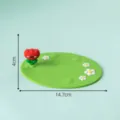 Cute silicone mat featuring tulip and daisy design, perfect non-slip desktop ornament accessory. - Tulip
