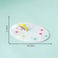 Detailed view of the cute cloud rainbow non-slip silicone mat desktop ornament accessory. - Rainbow Cloud / White Cushion