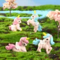 Cute cartoon unicorn miniature figurine micro landscape DIY decorative plastic ornament SKU - Miniatures / Single Piece / New Unicorn