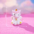 Cute mini resin unicorn figurine cake decoration pink desktop ornament 3.8cm gift toy - No. 4 Pink Fringe