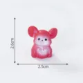 Mini statuetta di topo in resina per micro paesaggio decorazione da giardino 2.6cm - Rosso