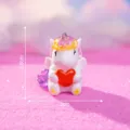 Cute colorful unicorn figurine resin miniature cake topper desktop car ornament toy 3.8cm - No. 3 Red Bangs
