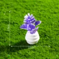 Mini kunstmatige potplant paarse bloem in witte pot voor microlandschap DIY decoratie - Paars