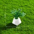 Kunstmatige kleine potplant witte geometrische bloempot micro landschap decoratie - 16# Groen & wit