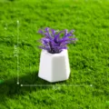 Mini kunstmatige potplant, witte geometrische pot met groen, micro landschap DIY decoratie. - 22# Paars