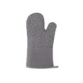 Gray silicone oven mitt heat resistant baking glove with anti slip textured grip. - Grey (Single)