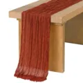 Runner da tavola in mussola terracotta tessuto garza rustico per matrimonio boho festa - 90*180cm / Rosso ruggine