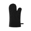Black silicone oven mitt heat resistant baking glove for kitchen microwave cooking cooking tool - Black (1 Piece)