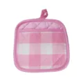 Rosa Baumwolle Kariert Hitzebeständig Topflappen Verdickt Küche Mikrowelle Backmatte - 20*20cm / Rosa Weiß