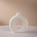 Nordische minimalistische Keramik Donut Vase, kreativer weisser Blumenhalter fur Deko. - Weiß gesprenkelt (Klein)