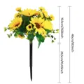 Estaca de suelo de girasol artificial para decoración de jardín y hogar con diseño realista. - Estaca de Girasol Grande (26 Cabezas de Flores)