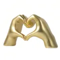 Goldene Herz Hand Geste Skulptur fur Heimtextilien, moderne minimalistische Deko Geschenk. - Gold