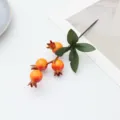 Künstlicher Granatapfel Fruchtzweig für Heimdekoration, künstliche Schaumstoff Beere Blumenkunst. - Gelb