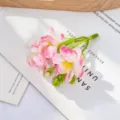 Künstliche 4-Zweig Jasmin Blumen Kette Rosa DIY Haarkranz Zubehör Dekoration - Rosa