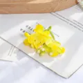 Künstliche 4-Zweig gelbe Jasmin Blumen Girlande DIY Handgemachte Haarnadel Hochzeit - Gelb
