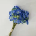 Blue artificial jasmine flower bouquet fake floral home decor hand-tied simulation bundle - Dark Blue