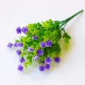 Künstlicher lila Blumenstrauß mit grünen Blättern für Heimdekoration und Blumenarrangements. - Eukalyptusblüten (Lila)