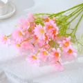 Rosa künstliche Gänseblümchen Blumen Strauß Simulation Pflanze für Hochzeit Heimdeko Requisiten - Rosa