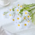 Artificial white daisy silk flowers bouquet for home decor and photography props. - White