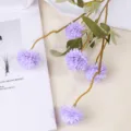 Künstlicher lila Löwenzahn Blumenzweig 5 Köpfe für Heimhochzeit Dekoration Fotorequisite. - Violett Kleines Ende