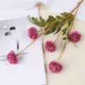 Kunstlicher Lowezahn 5-Kopf Kunstblume einzelner Zweig Heimhochzeit Foto Requisite - Purpurroter kleiner Kopf