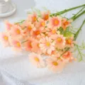 Artificial daisy flower bouquet peach pink fake chrysanthemum for home wedding decor photo props - Champagne