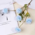 Künstlicher blauer Pompon Blumen Zweig Deko künstliche Löwenzahn Requisite Fotografie 1Stk - Blauer kleiner Kopf