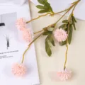 Künstliche Löwenzahn Blume einzelner Zweig rosa Pompon Heimdekoration Fotografie Requisite - Champagnerrosa kleiner Kopf