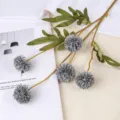Künstlicher grauer 5-Kopf Löwenzahn Blumenzweig für schöne Heimdekoration und Fotorequisiten. - Nebelblau