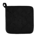 Verdichteter schwarzer Baumwoll Topfuntersetzer hitzebeständige Isoliermatte mit Schlaufe. - 18*18cm / Schwarz