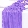 Runner da tavola in mussola viola tovaglia stropicciata boho per matrimonio festa decoro - 90*180cm / Elastico Viola