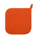 Oranger quadratischer Baumwoll-Topfuntersetzer, hitzebeständige Küchenmatte mit Aufhängung. - 20*20cm / Orange
