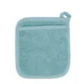 Support de casserole en tissu éponge bleu uni résistant à la chaleur avec poche. - Bleu lac