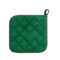 Grüner gesteppter Baumwoll-Topflappen Küche Hitzebeständige Matte mit praktische Aufhängung - 20*20cm / Dunkelgrün