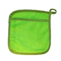 Manique en tissu éponge vert résistant à la chaleur tapis de cuisine avec poche et boucle de suspension. - Verdoyant