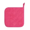 Verdickter reiner Baumwoll-Topfuntersetzer in Rosa mit praktischer Aufhängeöse hitzebeständig. - 20*20cm / Dunkelrosa
