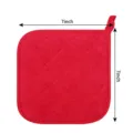 Roter quadratischer Topfuntersetzer aus dicker Baumwolle, Hitzebeständige Matte für Küche. - 20*20cm / Echtes Rot