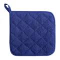Blauer gesteppter Baumwoll Topflappen mit Aufhaengeschlaufe hitzebestaendige Kochunterlage - 18*18cm / Marineblau