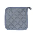 Kueche dicke Baumwolle Topflappen waermeisoliert Matte quadratisch mit Aufhaengung - 20*20cm / Grau mit hellem Rand