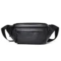 Mayri dermatini tsanta mesis gia antres casual sling stili streetwear omou tsanta. - Μαύρο