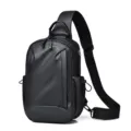 Αδιάβροχη Μαύρη Τσάντα Ώμου Oxford Crossbody Στήθους για Άνδρες Καθημερινή Εξωτερική Χρήση - Μαύρο