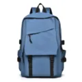 Blue casual backpack for students and travel with multiple pockets, large capacity daily bag. - Blue