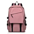Pink casual backpack for men and women, large capacity stylish school and travel bag. - Pink