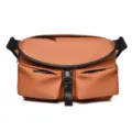 Stylish brown men messenger bag, large capacity daily waterproof crossbody bag for outdoor sports. - Orange Red