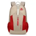 Lightweight outdoor backpack with 29L capacity, durable foldable design for travel and sports. - Khaki & Red