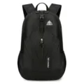 Black lightweight outdoor backpack large capacity travel hiking daypack with zip pocket and buckles - Black