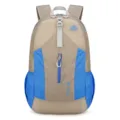 Lightweight outdoor backpack 29L folding daypack for hiking travel cycling sports activities - Khaki with Blue