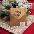 Ensemble de cartes de vœux de Noël rétro avec enveloppe en kraft et motif de canne en sucre. - Style F